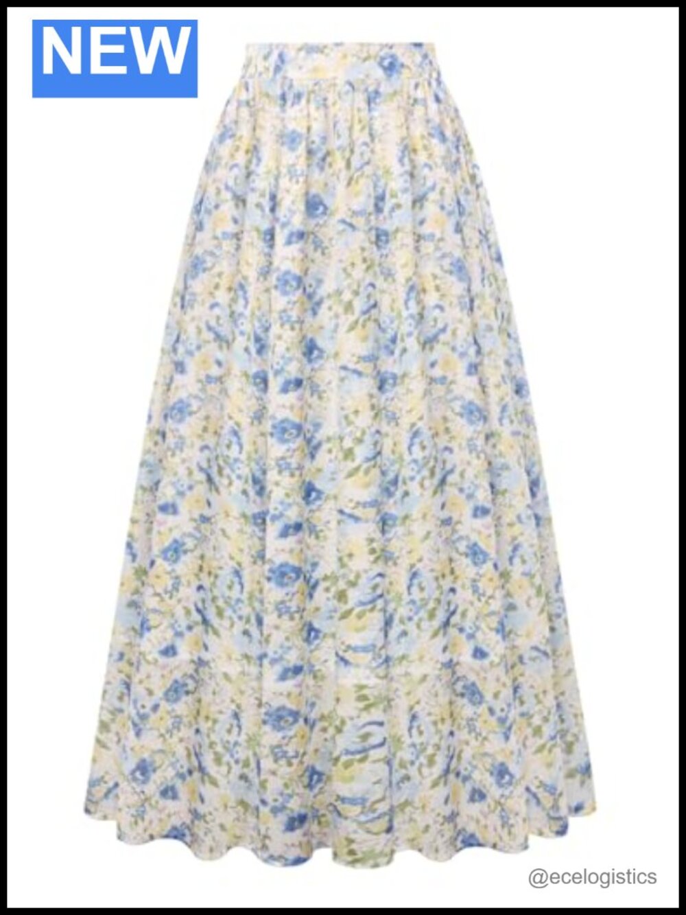 Women's High Waisted Pleated Maxi Skirt A-Line Flowy Long Skirt with Pockets